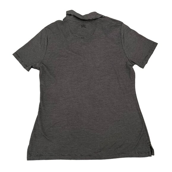 Cutter & Buck Womens Sz M Polo Shirt Gray Striped Moisture Wicking Top - Picture 3 of 9